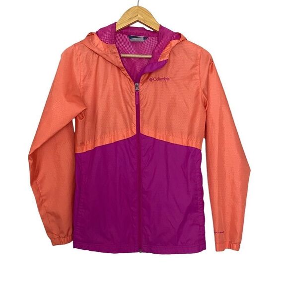 Columbia Bright Hoodie Windbreaker Big's Girl's Size Large - Picture 1 of 10